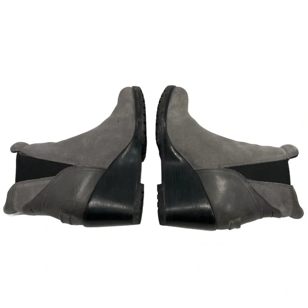 Sorel After Hours Gray Suede Wedge Heel Casual Ankle Boots Women’s 6.5 - Picture 10 of 15